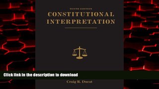 Read books  Constitutional Interpretation online to buy