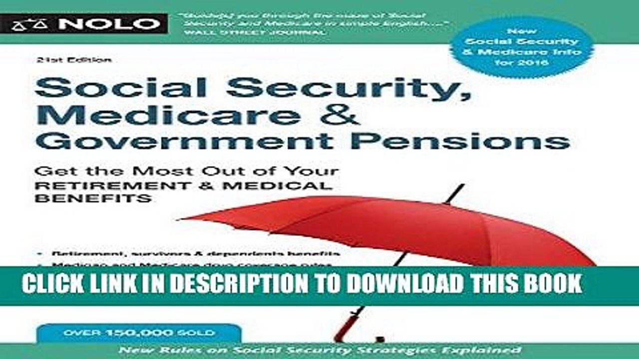 [PDF] Epub Social Security, Medicare   Government Pensions: Get the Most Out of Your Retirement