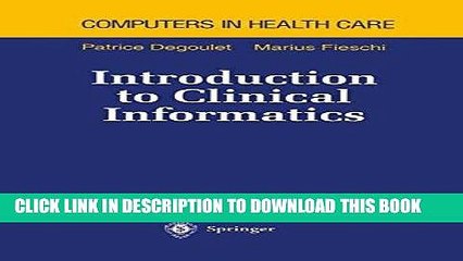 [PDF] Introduction to Clinical Informatics (Health Informatics) Popular Collection