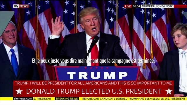 Élection américaine : les premiers mots de Donald Trump, président des États-Unis