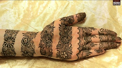 Beautiful Easy Bangle Style Mehndi Designs For Full Hands_Latest Heena Mehendi