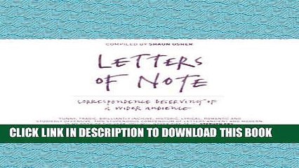 [PDF] Letters of Note: Correspondence Deserving of a Wider Audience Popular Online