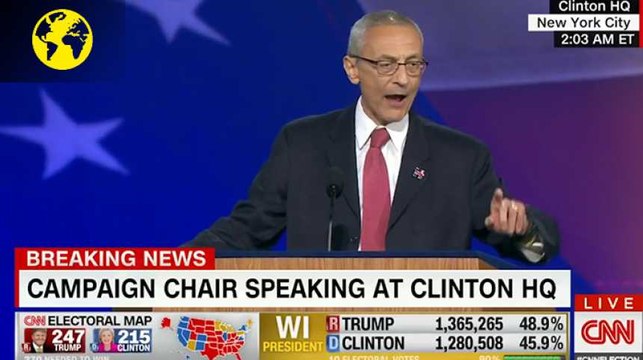 Le directeur de Campagne d'Hillary Clinton remercie les supporters démocrates et leur demande de rentrer chez eux