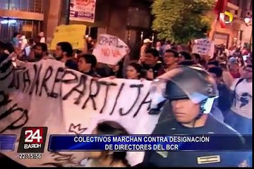 Así se realizó la marcha contra la designación de directores del BCR