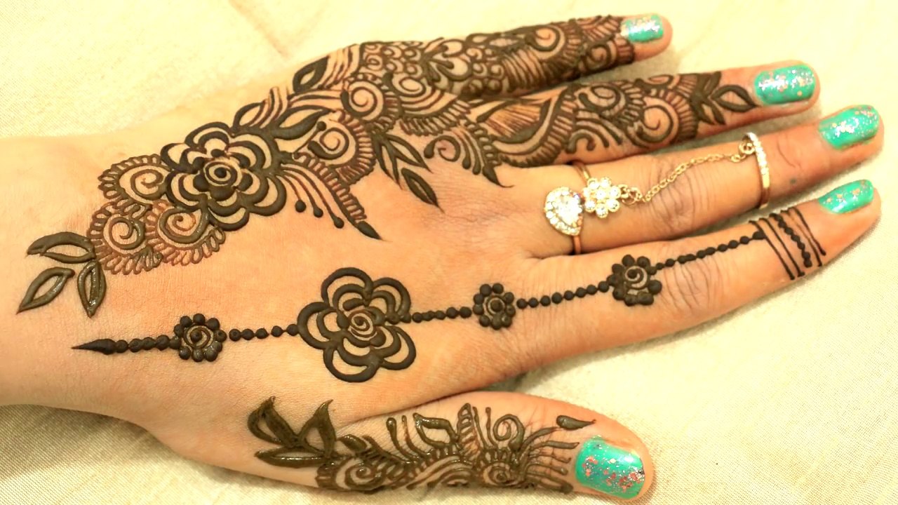 Easy Simple Ornamental Finger Mehndi Designs For Hands_Time Lapse Mehandi