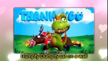 Humpty Dumpty Dinosaur Version -3D Animation English Nursery Rhyme songs For Children with Lyris