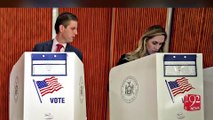 Donald Trump caught peeking at Lara Trump while casting her ballot 9-11-2016 - 92NewsHD