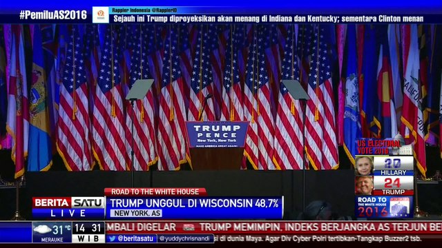 Trump Tiba di Posko Pemenangan Pilpres AS
