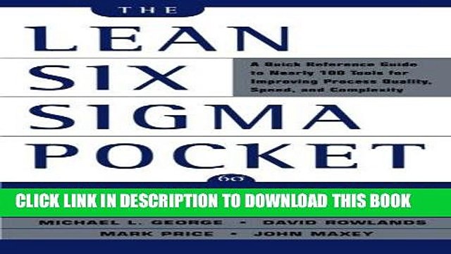 [PDF] The Lean Six Sigma Pocket Toolbook: A Quick Reference Guide to Nearly 100 Tools for