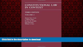 Buy book  Constitutional Law in Context, Volume 2 - Third Edition (Law Casebook) online for ipad