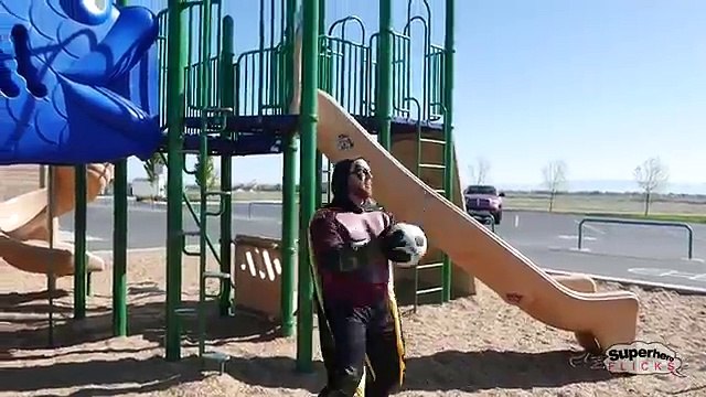 Batman and Robin vs Poison Ivy and Bane Real Life Playground Battle Superhero Movie