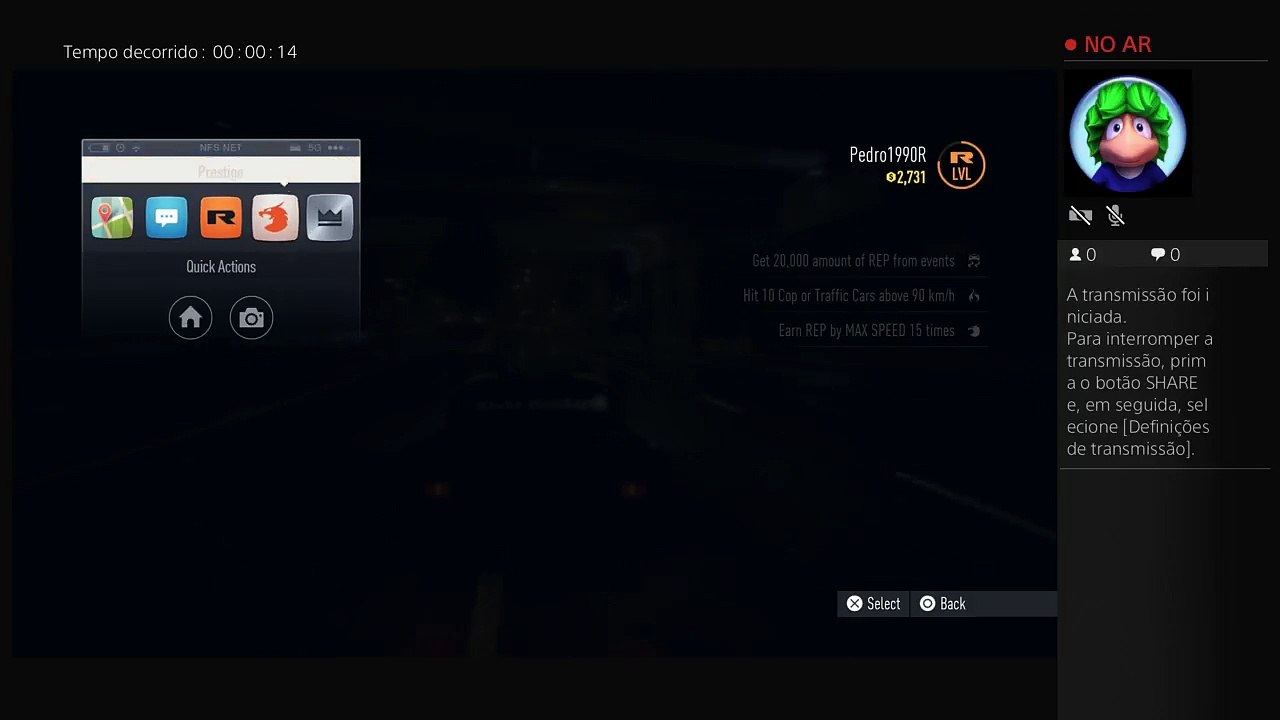Transmissão ao vivo da PS4 de Pedro1990R