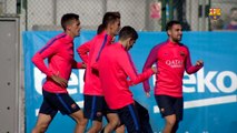 FC Barcelona training session: first team joined by reserves at Wednesday’s workout