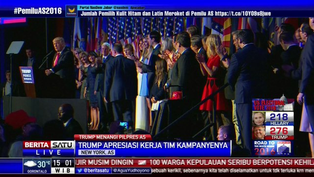 Donald Trump Sampaikan Pidato Kemenangan