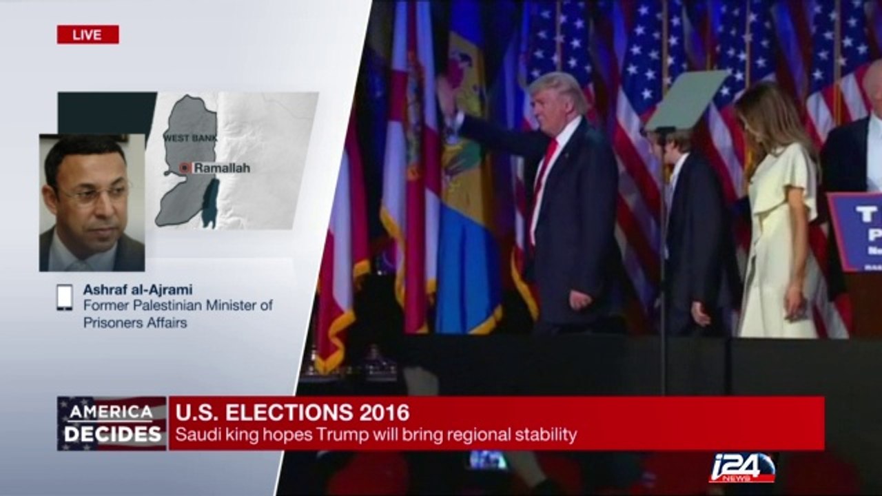 Palestinians say they hope Trump will realize a "just peace"