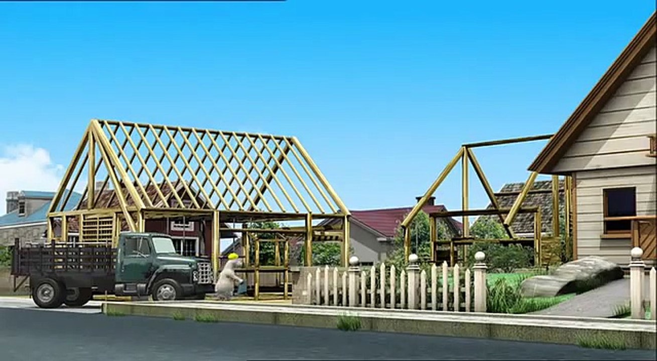 [01] Animated Cartoon Bernard Bear - A Building Site - All Language