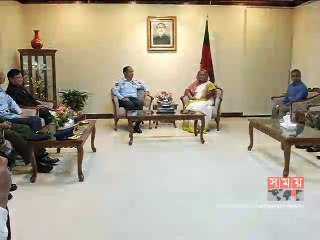 মিয়ানমারের বিমান বাহিনী প্রধানের সঙ্গে প্রধানমন্ত্রী শেখ হাসিনার সাক্ষাত