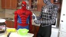 SuperHero Spiderman in Real Life - Cooking Nutella Pancakes :)