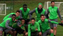 En séance d'entraînement avec les Verts
