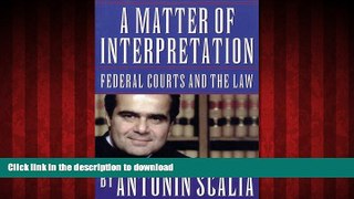 Best books  A Matter of Interpretation: Federal Courts and the Law (The University Center for