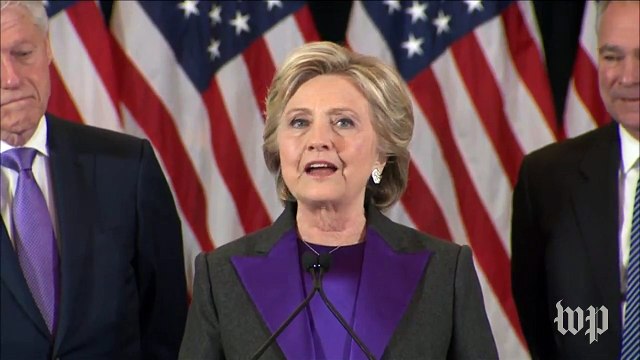 Hillary Clinton gives concession speech: 'I'm sorry we did not win.'