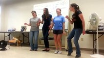 Four girls come into a class. Here is their incredible performances