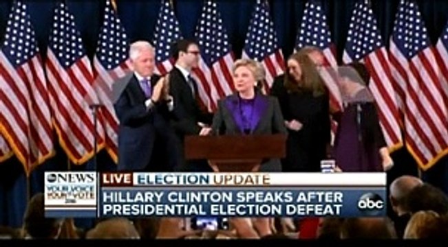 Cette défaite est douloureuse, pour longtemps : Hillary Clinton émue durant son discours