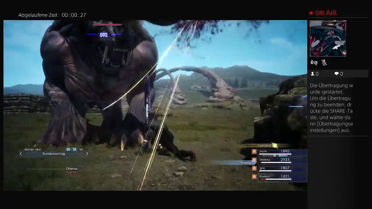 PS4-Live-Übertragung von Lightning-NB