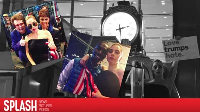 Lady Gaga Protests President Elect Donald Trump in New York City