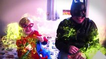 BATMAN vs SPIDERGIRL in a FARTING superhero contest In Real Life (Gross Poops and Farts) NEW 2016