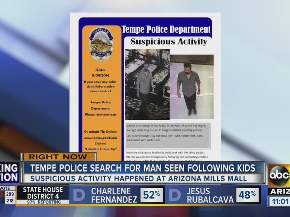 Tempe PD searching for suspicious man following kids at Arizona Mills
