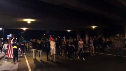 People take to the streets to protest against Trump