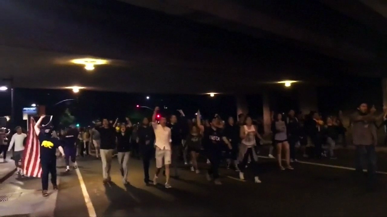 People take to the streets to protest against Trump