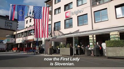 Stars, stripes and singing in Melania Trump's hometown