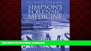 liberty book  Simpson s Forensic Medicine, 12Ed online to buy