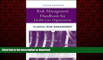 Buy books  Risk Management Handbook for Health Care Organizations, Clinical Risk Management