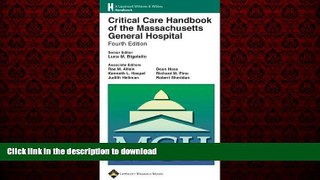 Read book  Critical Care Handbook of the Massachusetts General Hospital: Formerly known as