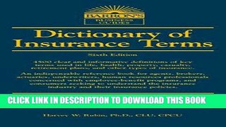 [FREE] EBOOK Dictionary of Insurance Terms (Barron s Dictionary of Insurance Terms) BEST COLLECTION