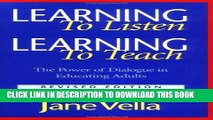 [READ] EBOOK Learning to Listen, Learning to Teach: The Power of Dialogue in Educating Adults BEST
