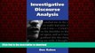 Best book  Investigative Discourse Analysis online for ipad