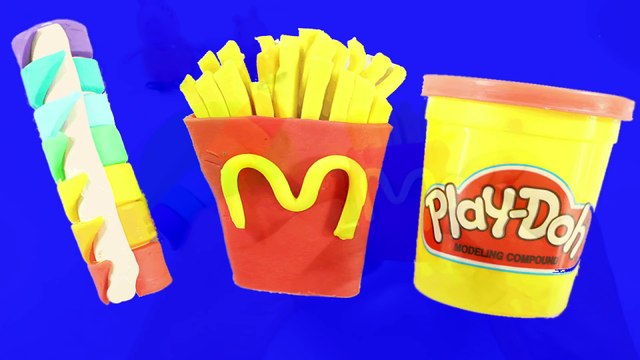 Peppa Pig Toys Play Doh Kids - Make cake roll rainbow & french fries play dough clay