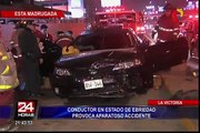 Chofer ebrio provoca aparatoso accidente de tránsito en La Victoria