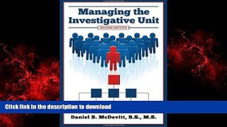 Read book  Managing the Investigative Unit online to buy