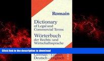 Read book  Dictionary of Legal and Commercial Term: German-English/Worterbuch Der Rechts-Und