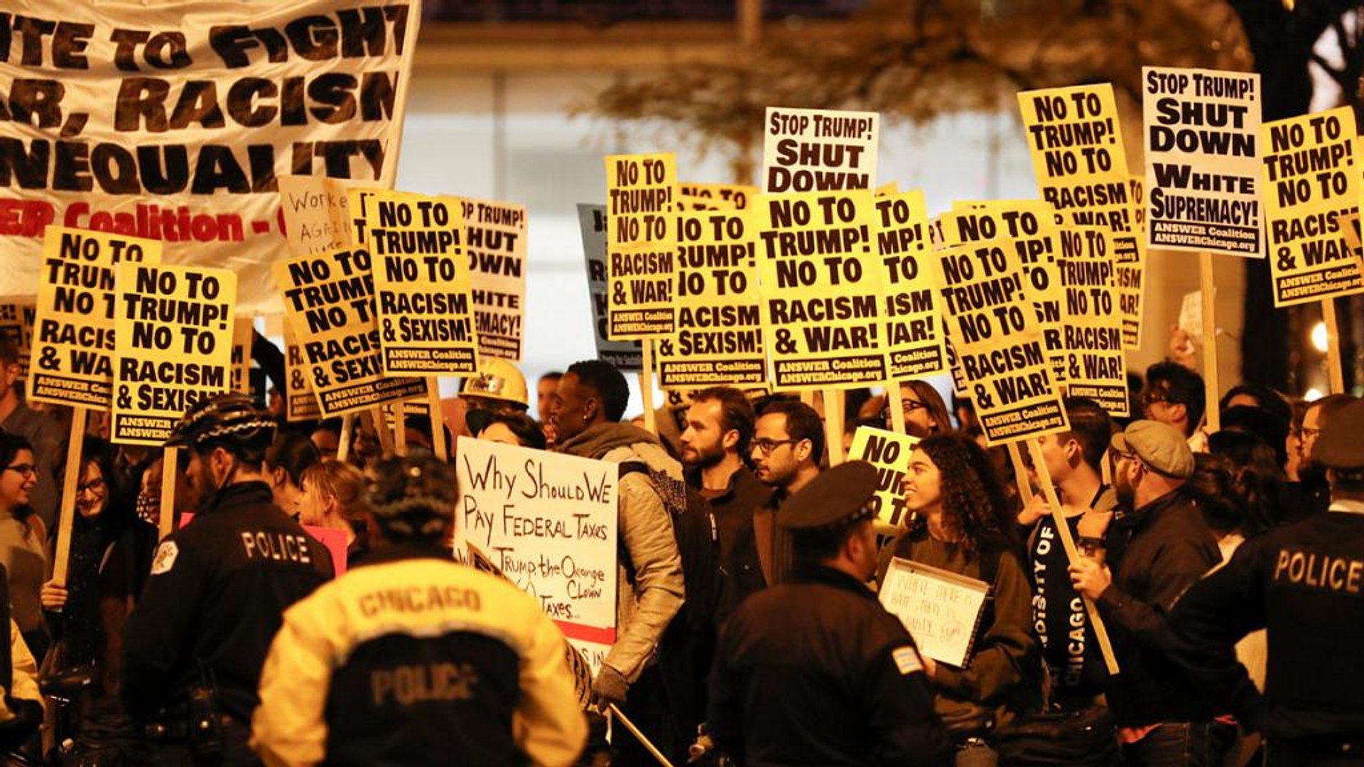 ⁣Протести проти обрання Дональда Трампа президентом США