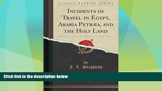 Big Sales  Incidents of Travel in Egypt, Arabia Petraea, and the Holy Land (Classic Reprint)