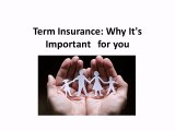 Term Insurance Why It's Important  for you