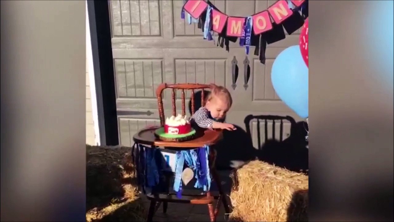Bébé lance son gateau d'anniversaire... Et hop !