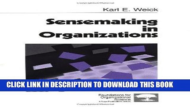 [PDF] FREE Sensemaking in Organizations (Foundations for Organizational Science) [Read] Online