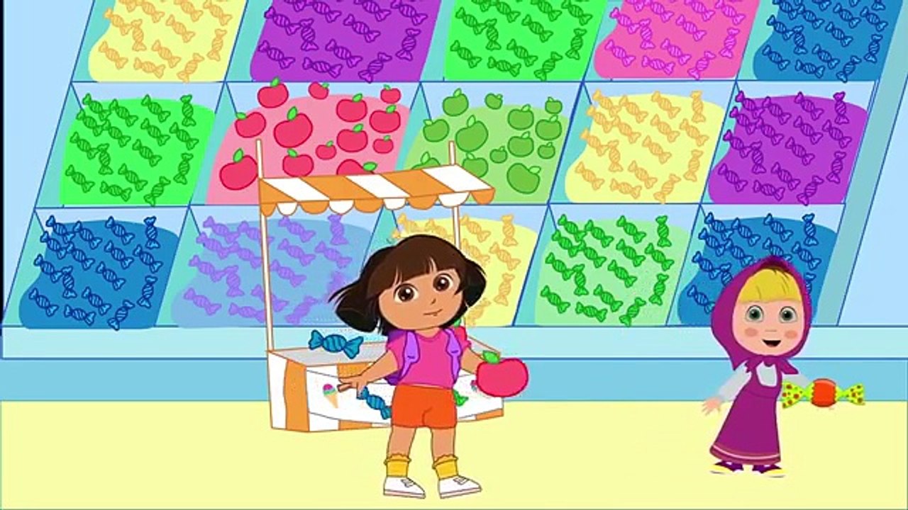 Masha And Dora Eating Candy and Treats Teeth Funny Story Finger Family Nursery Rhymes